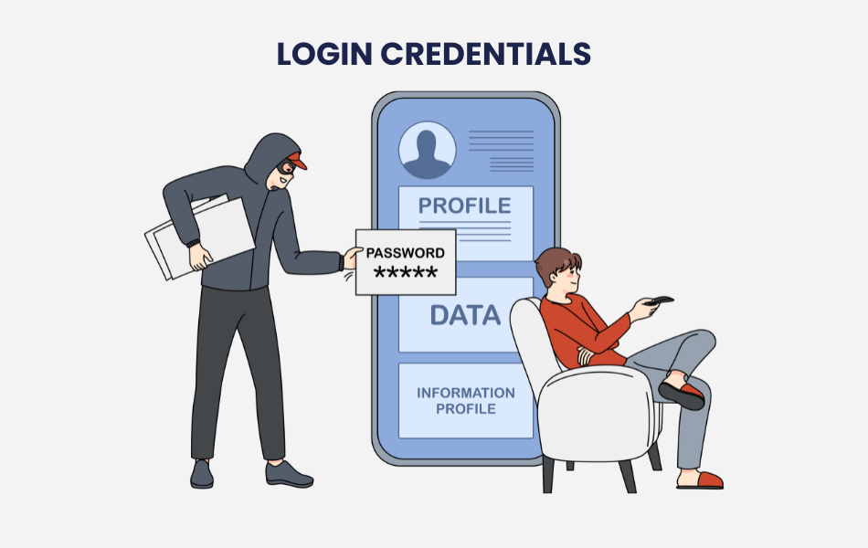 login credentials as common targets of data breach